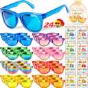 24 Pack End of School Year Gifts Kids Sunglasses Bulk 8 Colors with Cards and Organza Bags UV400 Protection for Boys Girls Age 3-12 Preschool Kindergarten Graduation Party Favors 2026