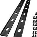 C Channel Steel Support Metal Support Bracing Hidden C Bracket for Table Top Live Edge Slab Woodworking, Black Coat Finish, 6 Holes (2 Pack, 36 Inch)