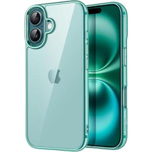 JETech Case for iPhone 16 6.1-Inch, Non-Yellowing Shockproof Phone Bumper Cover, Anti-Scratch Clear Back (Teal)