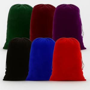Hahafelt 6 Pcs 16x24 Inch Large Velvet Drawstring Gift Bag Velvet Jewelry Pouch Mixed Colors Gift Bag for Wedding Party Favors Cosmetic Samples