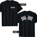 Car Racing Checkered Flag Race Flag Black And White Checker T-Shirt, Size: XL
