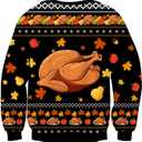 Idgreatim Unisex Ugly Christmas Crewneck Sweatshirt Novelty 3D Graphic Long Sleeve Sweater Shirt (L)