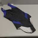 Womens Athletic One Piece Swimsuit Racerback Competitive Modest Bathing Suit (Small, 1-black/Royal Blue)