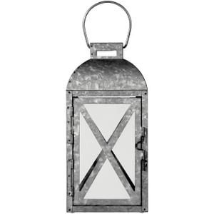 SEDLAV Medium Galvanized Metal Candle Holder Lantern for Indoor and Outdoor Use, Rustic Decorative Lantern with Handle for Candles or LED Lights