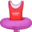 HeySplash Toddler Swim Vest for Age 3-6, Swim Trainer Vests with Adjustable Strap fit for Boys Girls 29-55lbs,Children Swimsuit, Floating Tubes Swim Aid Jackets,Beginner Learn to Swim Pool Floaties (K-Purple + Red)