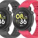 Harikiri 20mm 22mm Sport Silicone Bands Compatible with COROS PACE 3/APEX 2 Pro/PACE 2/APEX Pro/APEX 2/APEX 46mm/APEX 42mm for Men and Women (Black + Red)