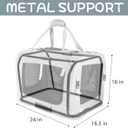 Extra Large Cat Carrier Soft Sided, Portable Small Dog Carrier for 2 Cats, 24"x16.5"x16" Car Travel Folding Comfortable Design with Bowl, Grey