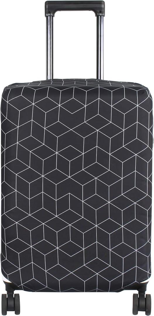 Washable Luggage Cover - Fashion Suitcase Protector Fits 27-30 Inch Luggage (Black Maze, L)