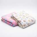 1 Pack 2 Blankets Super Soft Fluffy Premium Fleece Pet Blanket Flannel Paw Printed Throw for Dog Puppy Cat (Medium 30x20'', Beige, Pink)