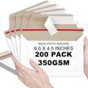 party greeting 200 Pcs 6.5 x 4.5 Rigid Mailers with Self Seal Envelopes Stay Flat Photo Mailers Sports Cards Rigid Envelopes for Postcard CD Comic Book Card Shipping Protector (white)