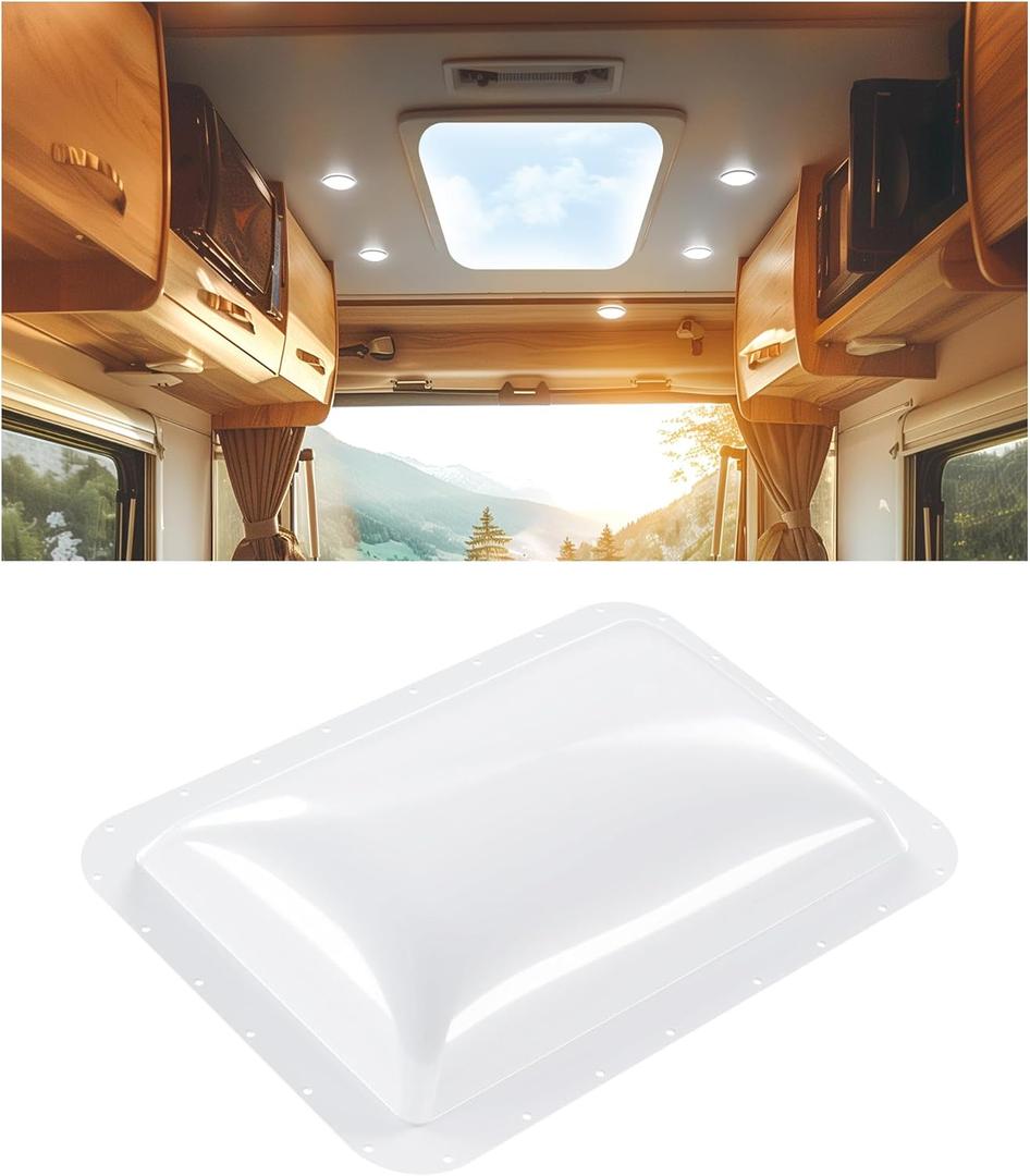 Kojem 18" x 26" RV Skylight Replacement Cover Compatible with RV Camper Food Truck Motorhome Roof Sunroof Fit Outer Dome Cover 14" x 22" RV Shower Skylight Openings Roof Vent Cover White
