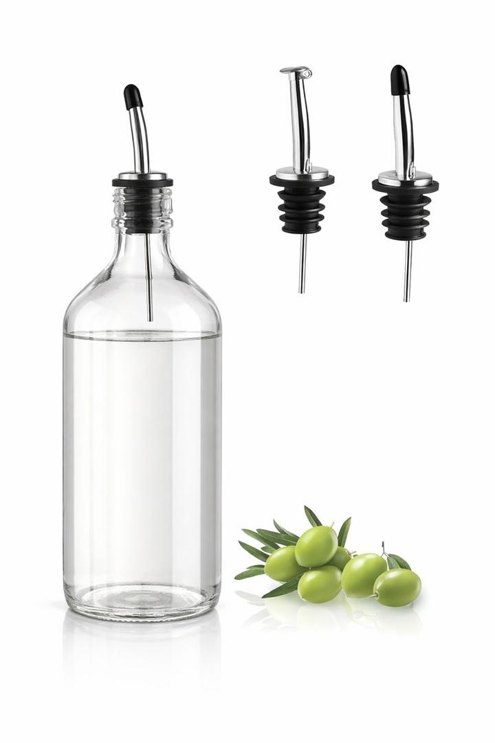 Sweejar Ceramic Olive Oil Dispenser Bottle, Opaque Oil Cruet Protects to Reduce Oxidation, Suitable for Storage Vinegar, Coffee Syrups & Other Liquids, Pack of 1, 15.5 Fl Oz(Dark Grey)