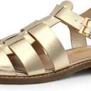DREAM PAIRS Womens Fisherman Gladiator Braided Flat Sandal Cute Woven Strappy Closed Toe Shoes for Summer (11, Gold-Metallic)