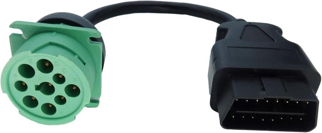 OBD2 Male to 9pin J1939 Female Adapter Cable OBDII to Green J1939
