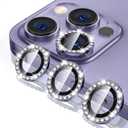 Tensea for iPhone 14 Pro - iPhone 14 Pro Max Camera Lens Protector Bling, 9H Tempered Glass Camera Cover Screen Protector Diamond Metal Individual Ring for 14 Pro 6.1" / 14 ProMax 6.7 inch 2022