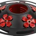 WOSIBO Hummingbird Feeder Replacement Bottom Base Replacement Part Includes Red Plastic Base Metal Top and Brushes (Black Circle)