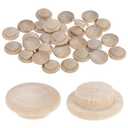 M METERXITY 25-Pack Wood Plugs for Screw Holes, 18 x 12mm Beech Button Wood Top Plugs for Furniture/Stair/Chair/Craft, Flat Head Decorative Wooden Cover