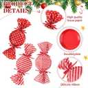 Acellegic 91 Pcs 20" Large Christmas Candy Ornaments Giant Christmas Candy Cane Hanging Ornaments with Ribbon Xmas Home Gift Tree New Year Party Supplies(Classic Style)