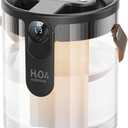 KIMMOO Rechargeable Portable Top Fill Humidifier, Smart Humidifiers for Bedroom, Night Light, 1.4L Cool Mist Humidifier for Office Home Plant Baby, 3-Speed Mist Control, Quiet, Auto Shut-Off (Grey)