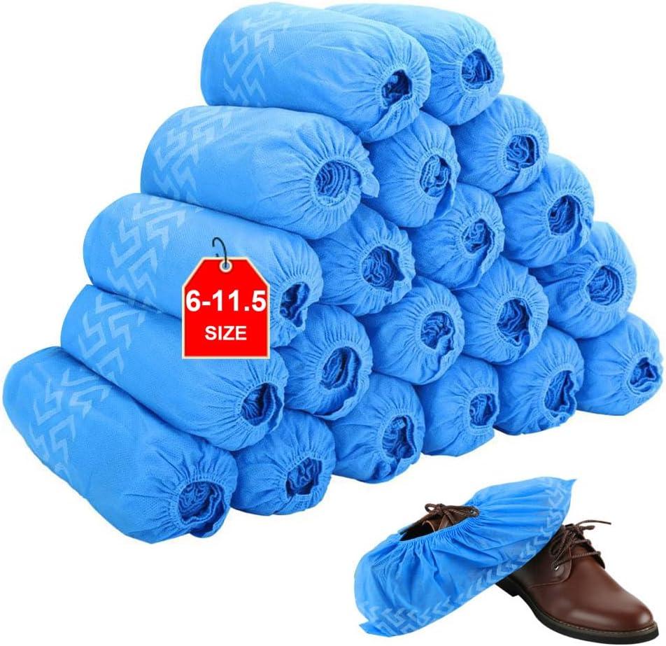 Disposable Boot & Shoe Covers, 200 Count (100 Pairs), Non-Slip, Durable, Indoor and Protect Your Home, Floors and Shoes (M 11.5 / Women 12.5)