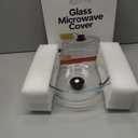 Bezrat Glass Microwave Cover with Silicone Knob and Handles, Splatter Guard Lid, BPA Free, Dishwasher Safe (Black)