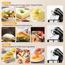 SAMSAIMO 3-IN-1 Electric Stand Mixer, 10-Speed With Pulse Button, Attachments include 6.5QT Bowl, Dough Hook, Beater, Whisk for Most Home Cooks (Onyx Black)