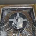 LEDIARY Caged Low Profile Ceiling Fans with Lights and Remote, Rustic Square Flush Mount Ceiling Fan, 6 Speed and Reversible, Small Farmhouse Bladeless Ceiling Fan for Bedroom, Kitchen, Dining Room (Wood Grain)