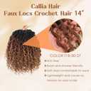 Callia Faux Locs Crochet Hair 14 Inch 8 Packs Goddess Locs Crochet Hair for Black Women Pre Looped Locs Crochet Hair, Crochet Faux Locs with Curly Ends T1B/30/27