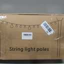 AILBTON 10Ft String Light Poles 4 Pack,Light Poles for Outside Lights,Outdoor with Fence Brackets Hanging Lights,Metal Stand Deck Patio Backyard