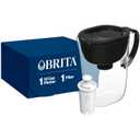 Brita Large Water Filter Pitcher for Tap and Drinking Water with SmartLight Change Indicator, Includes 1 Standard Filter, BPA-Free, Lasts 2 Months, 10-Cup Capacity, Stretch Limo Black