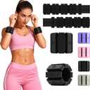 Adjustable Wrist Weights for Women Men, Leg Weights for Women 0.75lb-1lb-1.3lb Each for Walking, Yoga, Dance, Barre, Gym (2.2 lb (2pcs), Black)