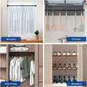 Black Tension rod 16 to 26 Inch Spring Curtain Rods No Drilling Small Rods Adjustable Tension Curtain Rod Expandable Pressure Spring Rod for Doorway,Kitchen