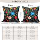 Floral Pillow Covers 24x24 Set of 2,Black Farmhouse Floral Pillow Covers Decorative Double Sided Pattern Cushion Cover Soft Pillow Case for Living Sofa Room Bed Porch Patio Square Pillow Cover