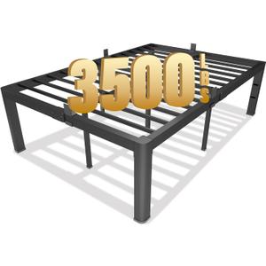 yookare Queen Platform Bed Frame,18" Heavy Duty Metal Mattress Foundation, Rounded Safety Corners & Recessed Legs,Mattress Retainers,Easy Assembly,Noise Free Steel Slat Support,No Box Spring Needed