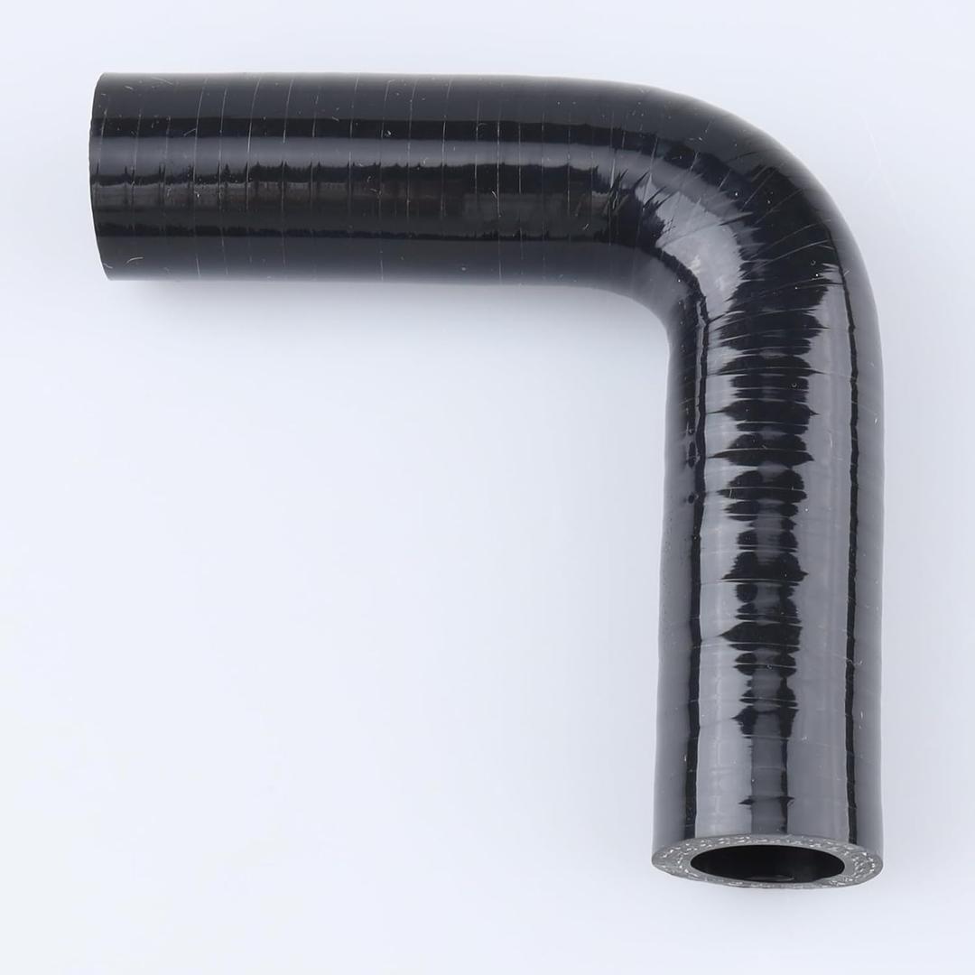 ID 3/4" (19mm), 90 Degree Elbow Coupler, Leg Length 3.5" (90mm), 3-Ply Reinforced, Universal Automotive Pure Silicone Hose, Black