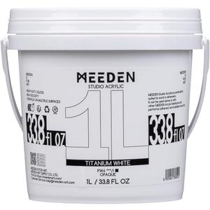 MEEDEN Titanium White Acrylic Paint: 1 L /33.8 oz Heavy Body Gloss Acrylic Paints - Thick White Paint for Canvas Crafts Furniture Painting
