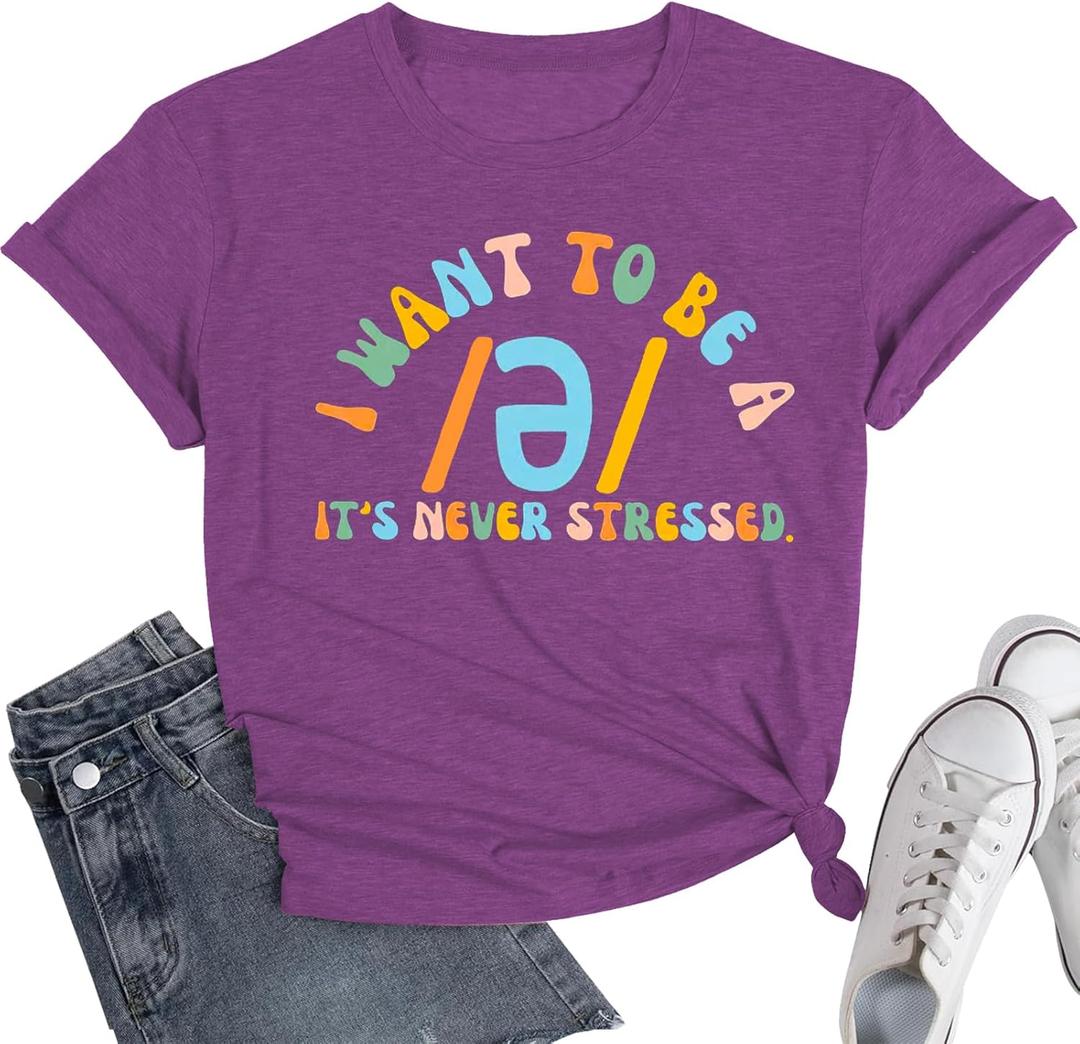 Teacher Shirts Women- Teaching Future Leaders Shirts Back to School Shirt Short Sleeve Tee Tops (M)