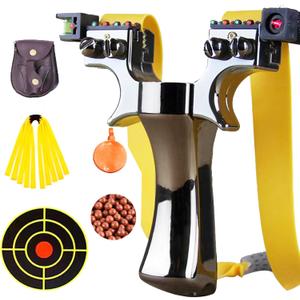 High-Precision Laser Flat Leather Slingshot Set with Laser Sight and Fast Shooting Mechanism, the Best Choice for Outdoor Hunting Enthusiasts
