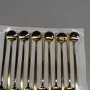 12 Pcs Coffee Spoons Set, 6.7" Gold Tea Spoons Long Handle, Gold Small Teaspoons, Stainless Steel Espresso Spoon, Long Spoon for Stirring, Coffee Bar Accessories