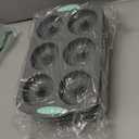 Tongjude 8 Pieces Silicone Donut Pans, Nonstick Silicone Muffin Pans, Heat Resistant Kitchen Oven Baking Cups, Dishwasher Safe and Microwave Safe, Grey