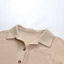 DERAX Women's Oversized Waffle Knit Tops Henley Shirts Long Sleeve V Neck Loose Fit 2026 Spring Tunic Blouse Apricot XL (Beige, XL)