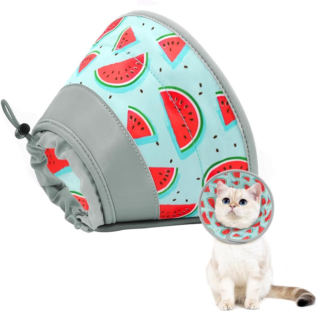 GoGoPaw Cat Cone Collar Soft to Stop Licking, Adjustable, Foldable Lightweight Kitten Cones After Surgery Recovery for Cats & Kittens, Cat Cone Alternative, Easy Eating (Blue, S)