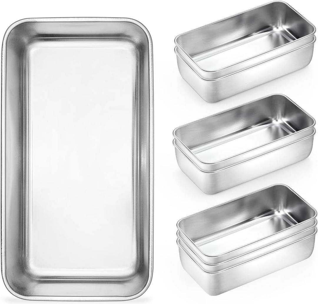 Onader Bread Loaf Pans Set of 8, 9 x 5 Inch Stainless Steel Deep Meatloaf Pan for Baking