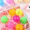 Sotiff 18 Pcs Light up Ball Spiky LED Bouncy Ball Flashing Squeaky Multicolor Puffer Toy Rubber Sensory Toy Carnival Prizes Bulk Party Favors for Teens, Adults, Children, 2.17 inches