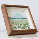 6X6 Wooden Picture Frame with 4.5x4.5 mat, 6x6 Square Picture Frame with Glass, For Wall and Desktop Display
