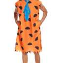 Halloween Adult Costume Dress Family Cosplay Caveman Couple Costume Outfit (XX-Large, Orange)