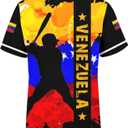 BJU Venezuela Flag T-Shirt Badge Novelty Printed Tee Crewneck Short Sleeve Casual Top Unisex (XL)