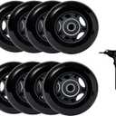 8-Pack Inline Skate Wheels 85A with ABEC-9 Bearings, 64mm 70mm 72mm 76mm 80mm Sizes, Indoor & Outdoor Use for Roller Hockey, Inline Skates, Scooter and Luggage Repair (76mm)