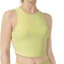 Womens Sports Bra Padded Crisscross Back Medium Support Sports Bras with Removable Cups for Workout Yoga (Yellow, XS)