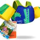 Puddle Float Jumper 30-50-60-70 Pounds, Toddler Swim Vest for 3-5-6-9 Years Old, Pool Floats with Swimming Arm Floaties Swim Jacket & Water Wings for Kids Swimmies, Boys, Girls, Nios (Crocodile), Size: Fit 3-5-6-9 Years, 30-50-60-70 lbs